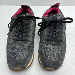 rag & bone Gray Suede & Wool Sneakers with Pink Lining, wos size 39 EU, box 14